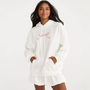 Aeropostale Pink Bow Oversized Pullover Hoodie‎ size L
